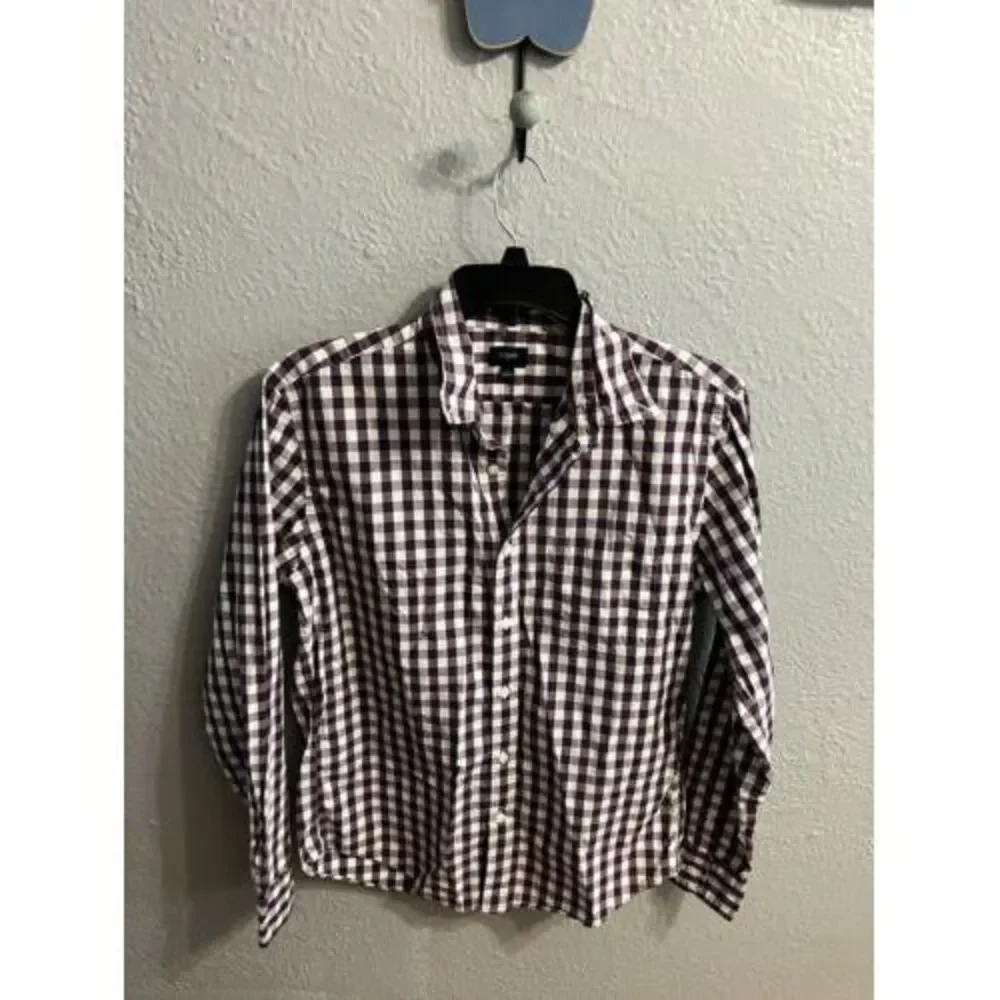 J. Crew Men's Plaid Button Up Long Sleeve Shirt Size Large Slim Fit